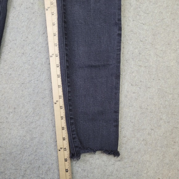 Madewell 9" High-Rise Skinny Jeans Women 29 Black Faded Button Fly Stretch Denim - Picture 11 of 13